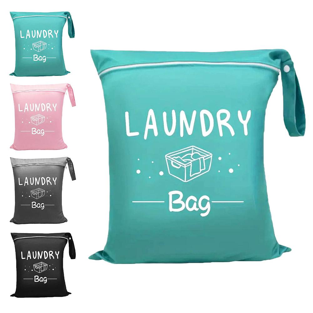 4 Colors Waterproof Travel Laundry Bag Wet Dry Organizer Pouch with Zipper Hanging Strap Portable Storage Bag