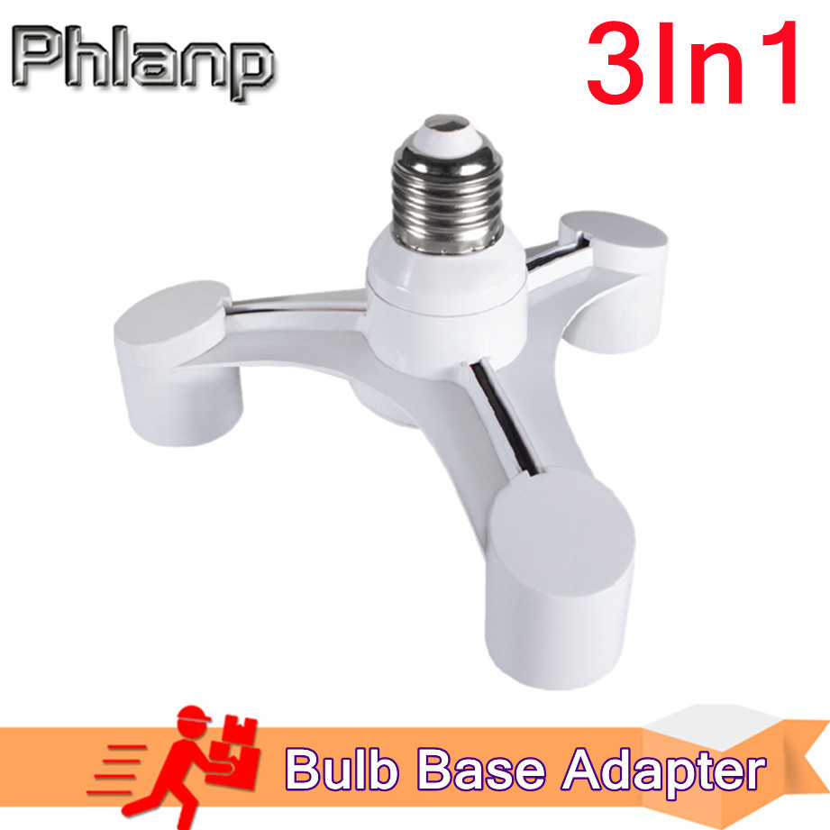 Enchufe de bombillas 3 en 1 E27 a E27, lámpara LED extendida, adaptador divisor de enchufe, soporte, casquillo de bombillas para estudio fotográfico