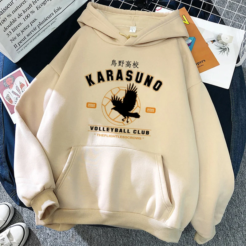 Sudaderas con capucha Haikyuu de Anime japonés de los 90 para mujer, ropa de calle con gráfico Karasuno Fly High, sudaderas cálidas de moda para invierno para hombre, Unisex
