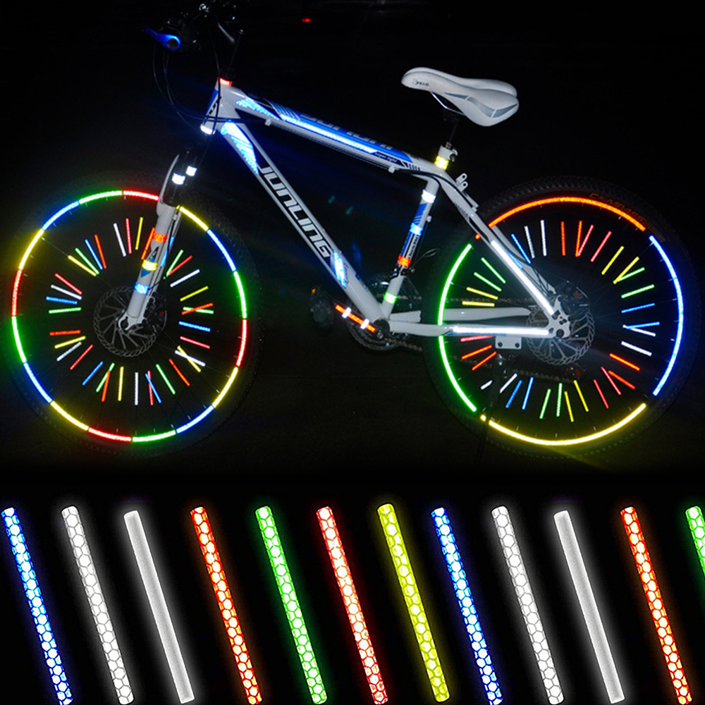 12PCS Fahrrad Radfahren Fahrrad Reflektierende Rad Speichen Reflektor Montieren Clip Rohr Reifen Sicherheit Warnung Licht Fahrrad Zubehör Dekoration