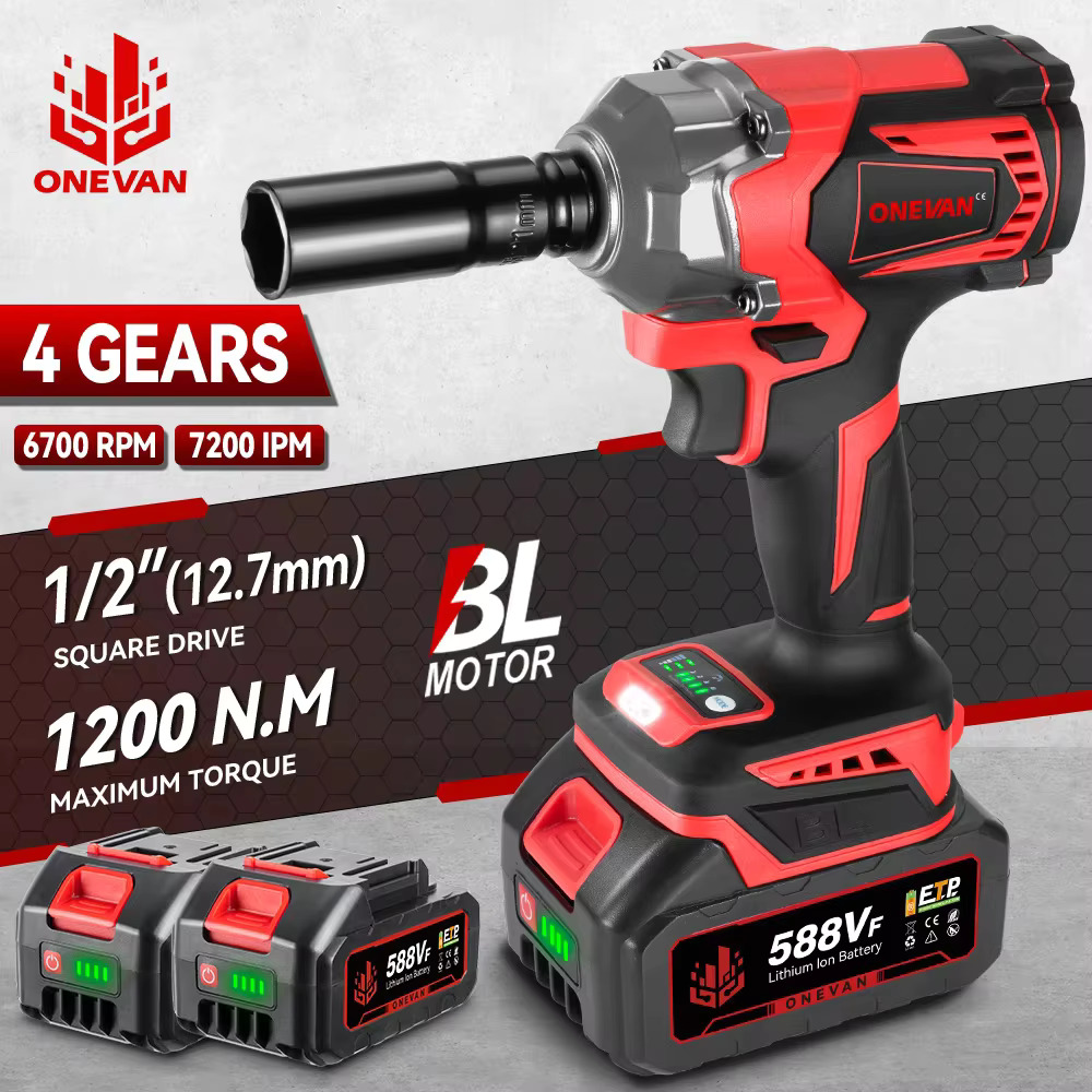 ONEVAN 1200 N.M Drehmoment Bürstenlosen Elektrischen Schlagschrauber 1/2 Zoll Akku-schlüssel Schraubendreher Power Tool Für Makita 18 V Batterie pin