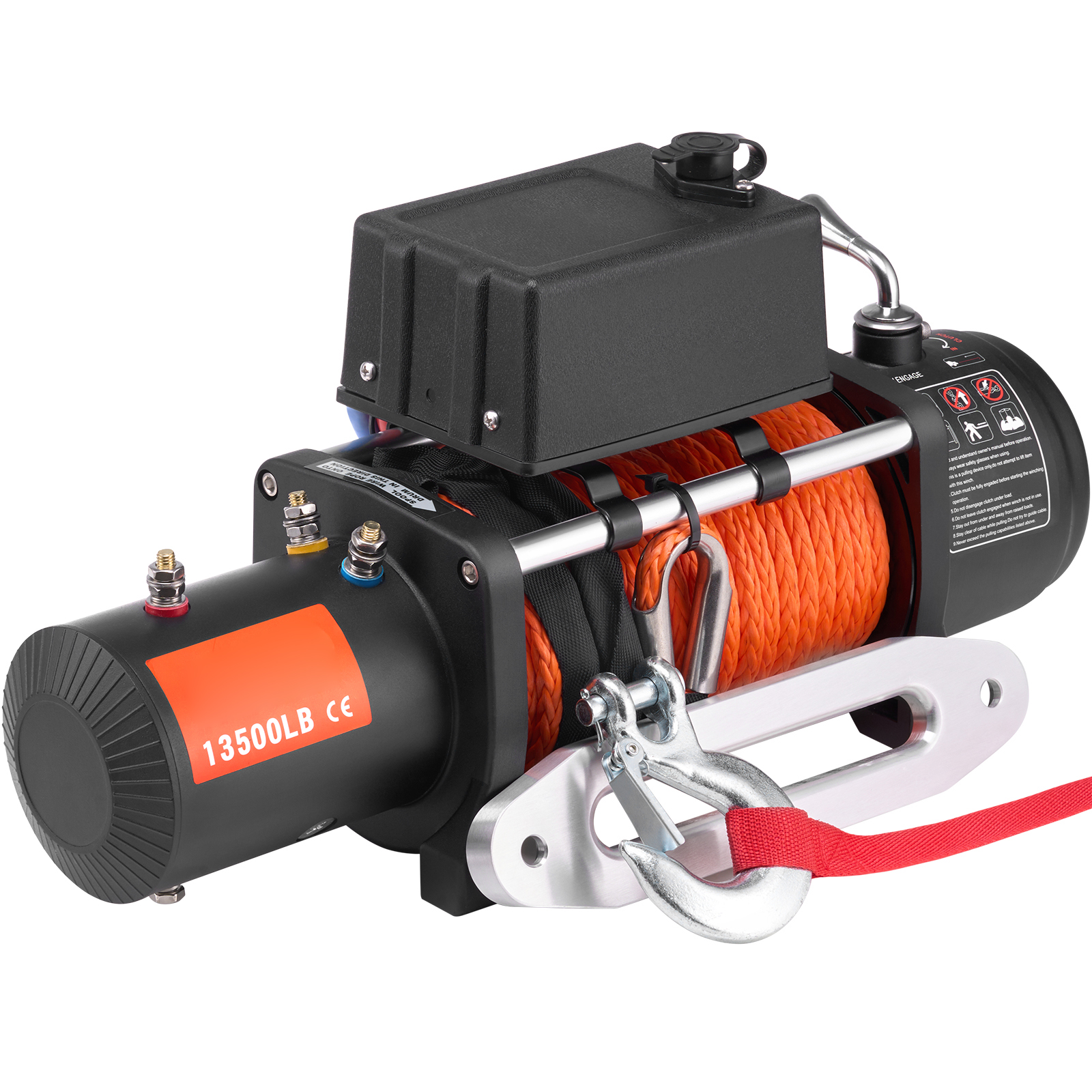 SucceBuy 13500lbs elektrische lier met 80ft synthetisch touw Draadloze vrachtwagenlier IP55 Waterdicht voor slepen Off-road SUV Jeep