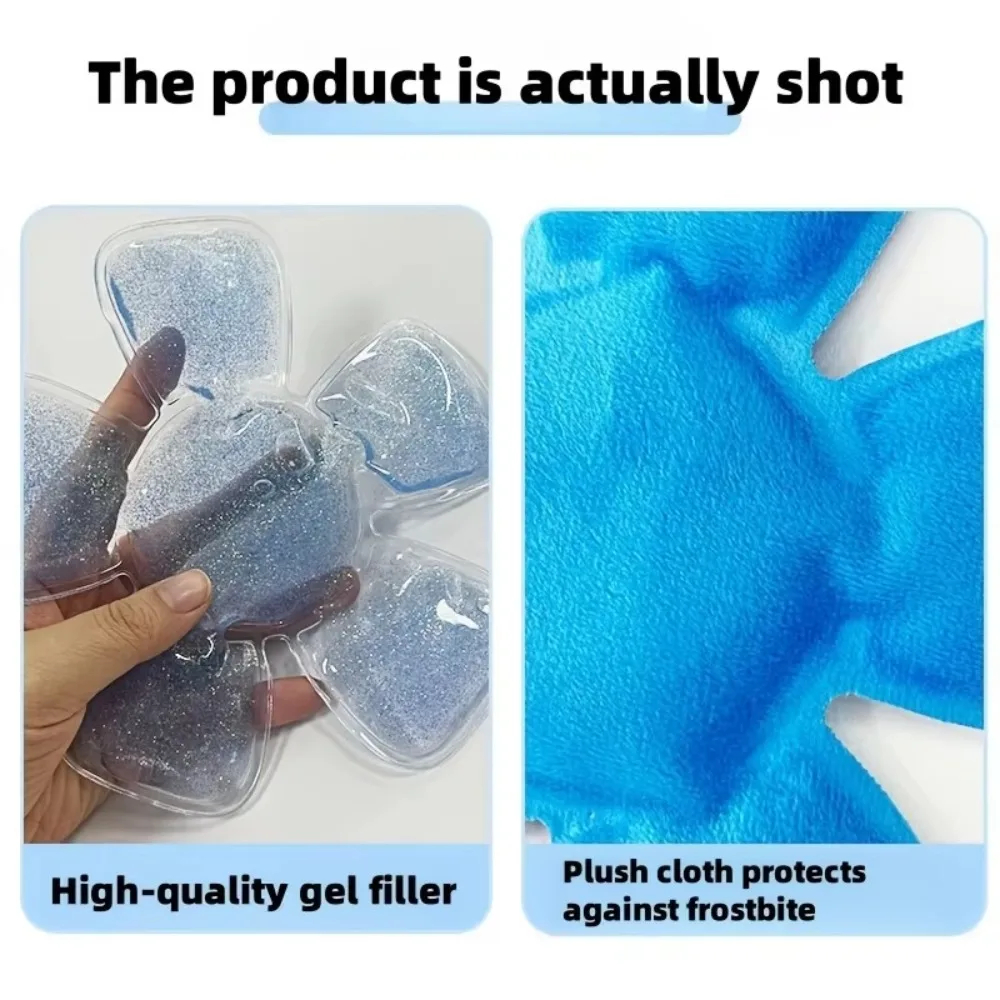 Pacote de gelo em gel de PVC azul - Almofada de resfriamento ajustável para capacetes e chapéus |   Acessório exterior portátil de viagem de compressa fria reutilizável