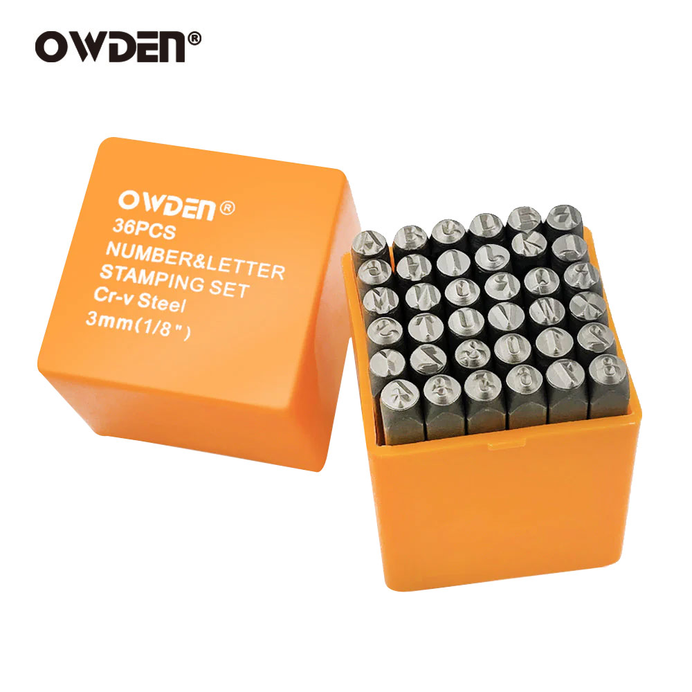 OWDEN 36 шт. 3 мм стальной набор металлических штампов, инструменты для дырокола с номером и буквами, ручной инструмент для штамповки ювелирных изделий, набор перфораторов для писем