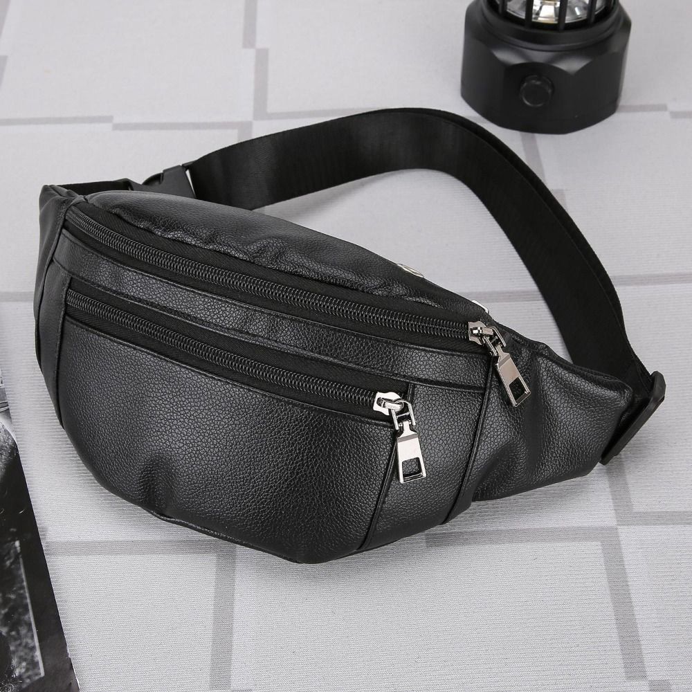 Riñonera de cuero multifuncional para hombre, bolso cruzado de lujo, resistente al agua, ideal para ir de viaje