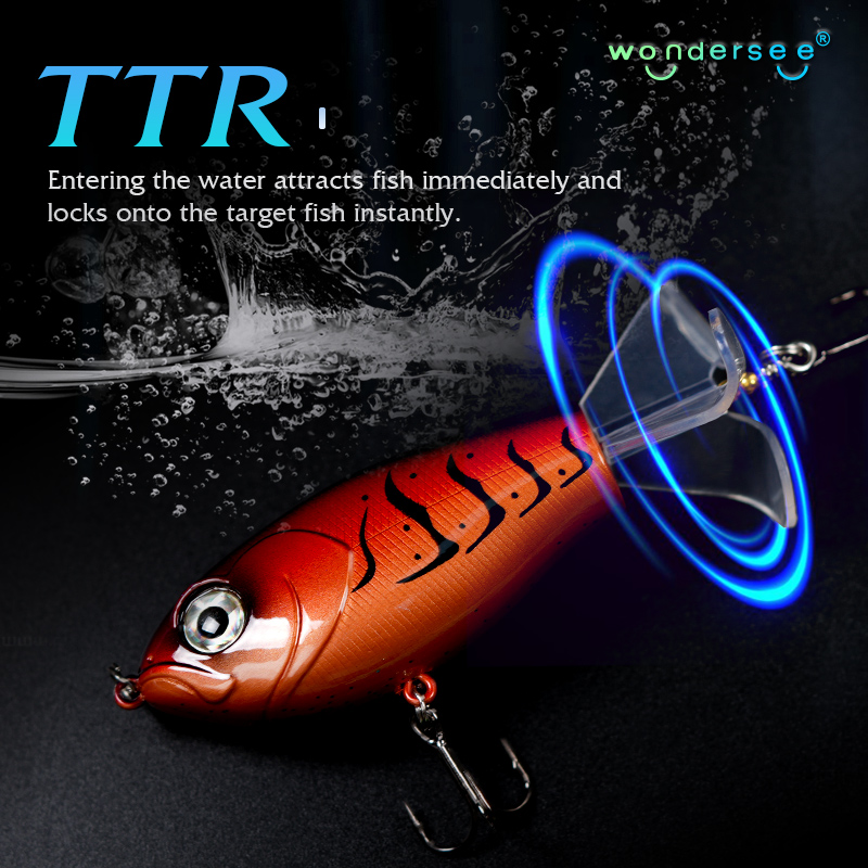 Leurres de pêche en eau supérieure avec hameçons triples, leurre flottant d'eau douce et salée pour bar, poisson-chat, brochet, Surface oscillante, Teaser