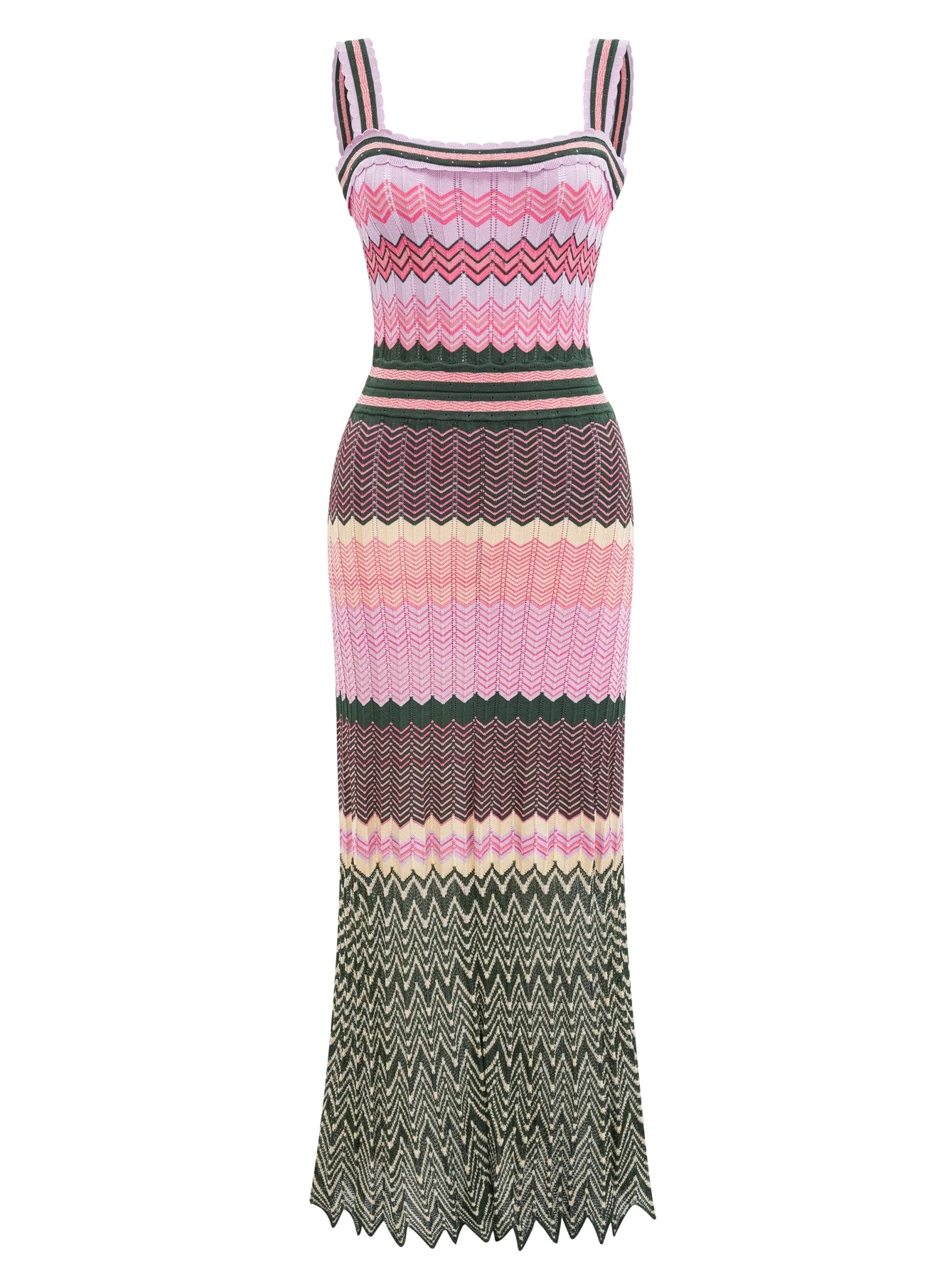 Luxe merkontwerp Zigzag Boheemse zomer roze vakantiejurk voor dames Arabië Populaire Zig Zag strandjurken Kleding