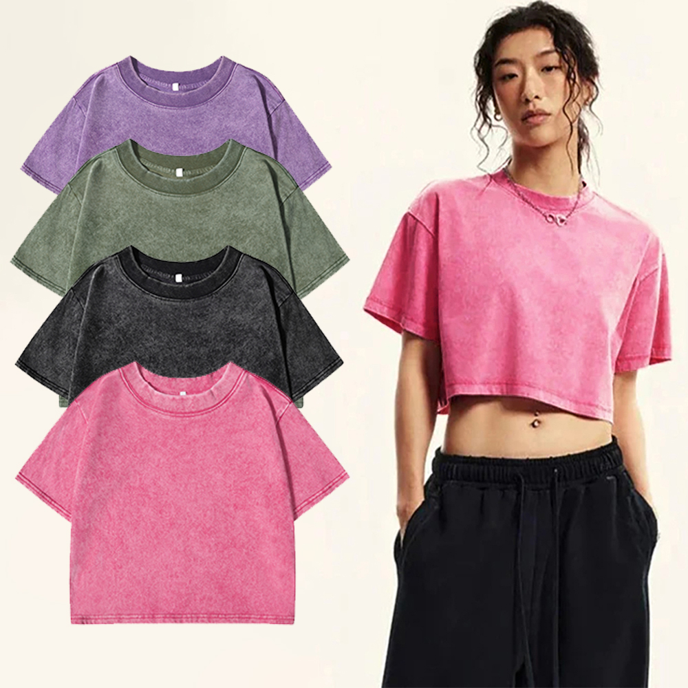 無地スリムウォッシュTシャツ レディースファッション ソフトコットンTシャツ ラインストーン装飾 半袖 クールな服 女性用