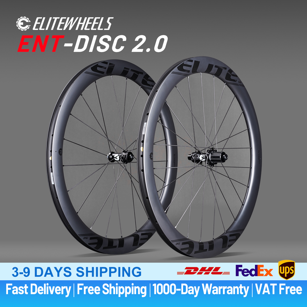 Roues ELITEWHEELS ENT 2.0 à frein à disque, jeu de roues en carbone 700C, blocage central, qualité UCI, course sur route