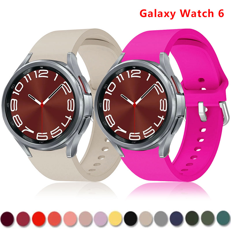 สายซิลิโคนสำหรับ Samsung Watch 4 5 6 44mm 40mm คลาสสิก47mm 43mm 42 46mm สร้อยข้อมือกีฬาอย่างเป็นทางการ Galaxy Watch 5 Pro 45mm