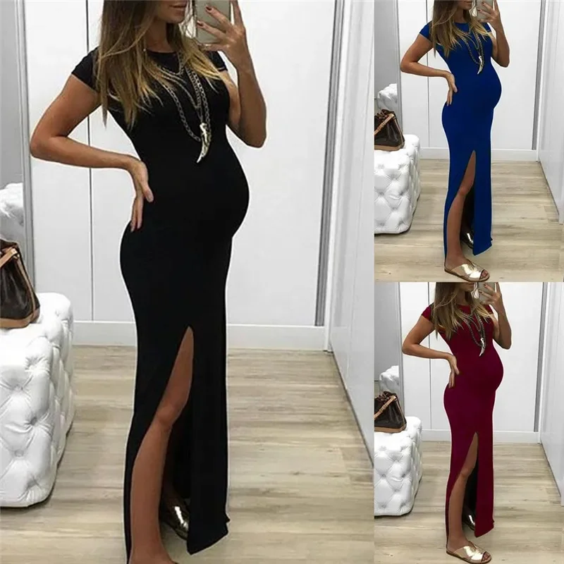 Verão premama vestido verde casual sólido sem mangas tanque vestido de verão para mulheres grávidas roupas maternidade sexy gravidez