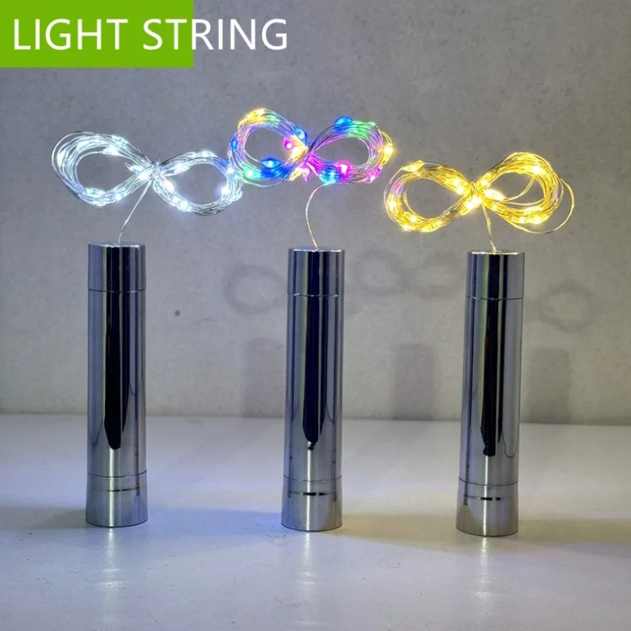 3 ~ 1 pçs colorido led linha de prata garrafa vinho cortiça luz estrelada corda para festival casamento decoração natal festa decoração luz