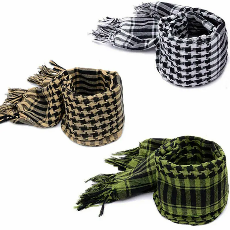 Chegada mais recente moda homem leve quadrado ao ar livre xale militar árabe tático deserto exército shemagh keffiyeh arafat cachecol