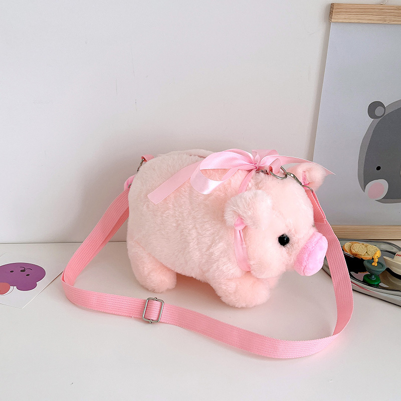 Pluszowa torba dla dziewczynki w wersji koreańskiej Duża pojemność Damska torba na ramię Cartoon Ins Cute Doll Messenger Bag Handbags Crossbody