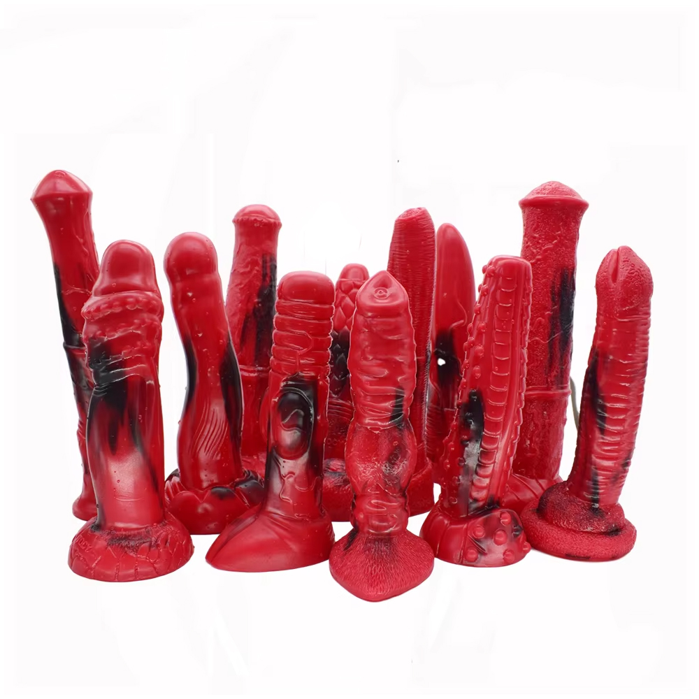 FAAK 2020 nuovo rosso e nero colorato animale cavallo dildo cane lupo pene finto giocattoli del sesso per le donne donne masturbarsi giochi per adulti