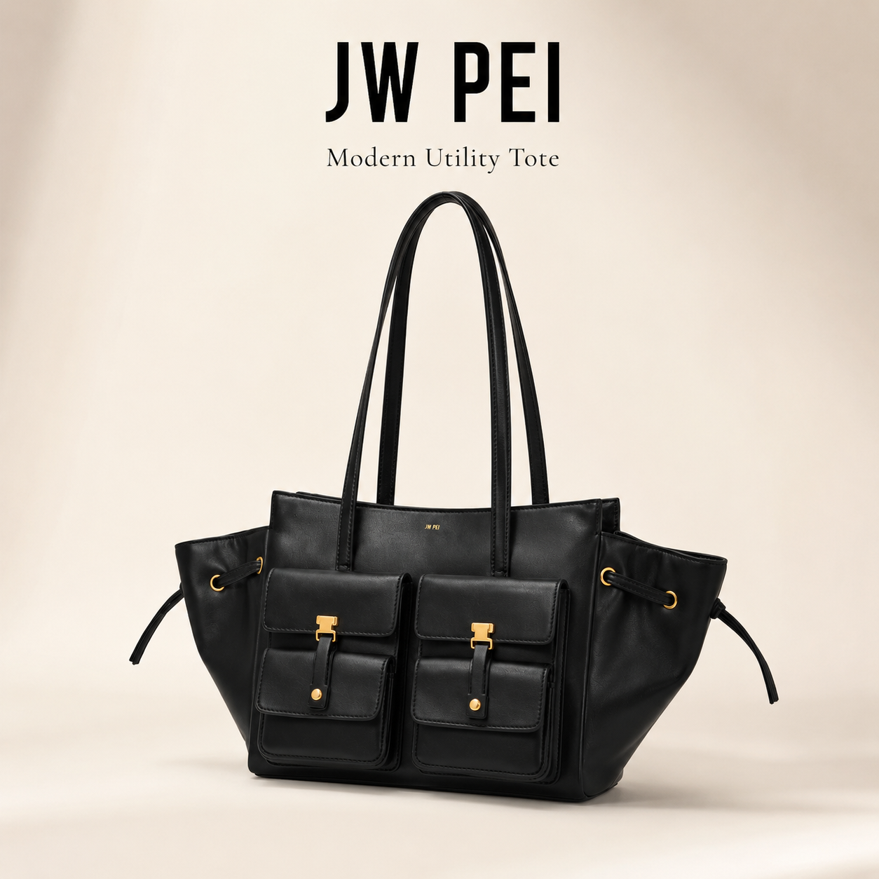 JW PEI Summer Street Dames Tote Bag Vegan Leer Grote motorfietsstijl Werk Reizen Schoudertas Crossbody Tas Veelzijdige handtas