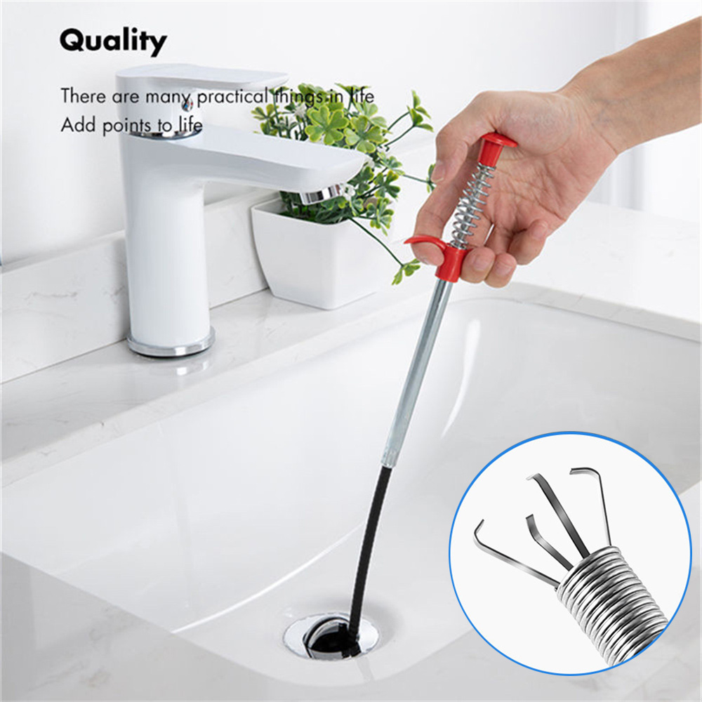 Ferramentas de dragagem de tubo de mola para banheiro, limpeza de pia de cozinha, coletor de cabelo, removedor de entupimento de cabelo, para drenos de chuveiro, bacia de banho