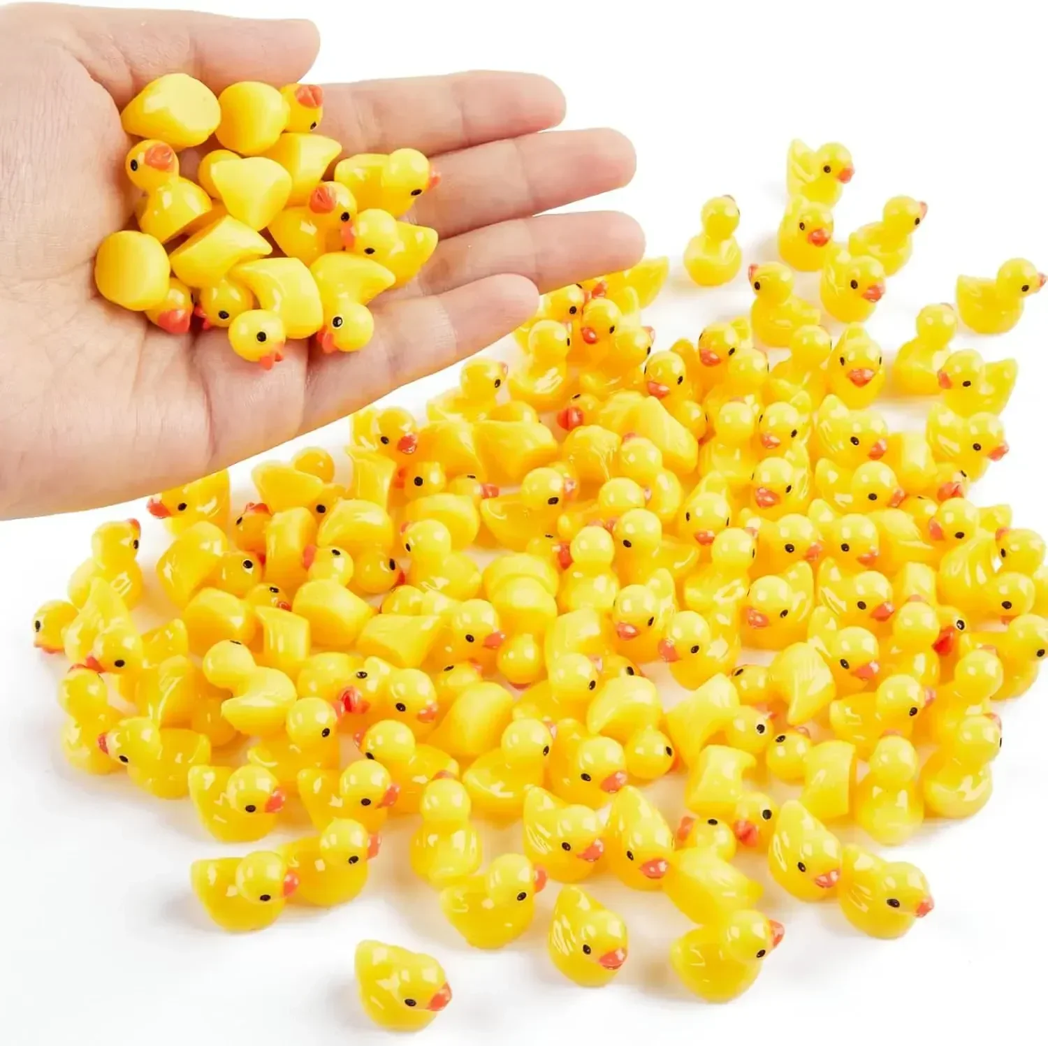 100/50/20 sztuk/zestaw Mini kaczki z żywicy mała kaczka miniaturowe figurki luzem mała kaczka Charms na imprezę, DIY mikro dekoracje krajobrazu