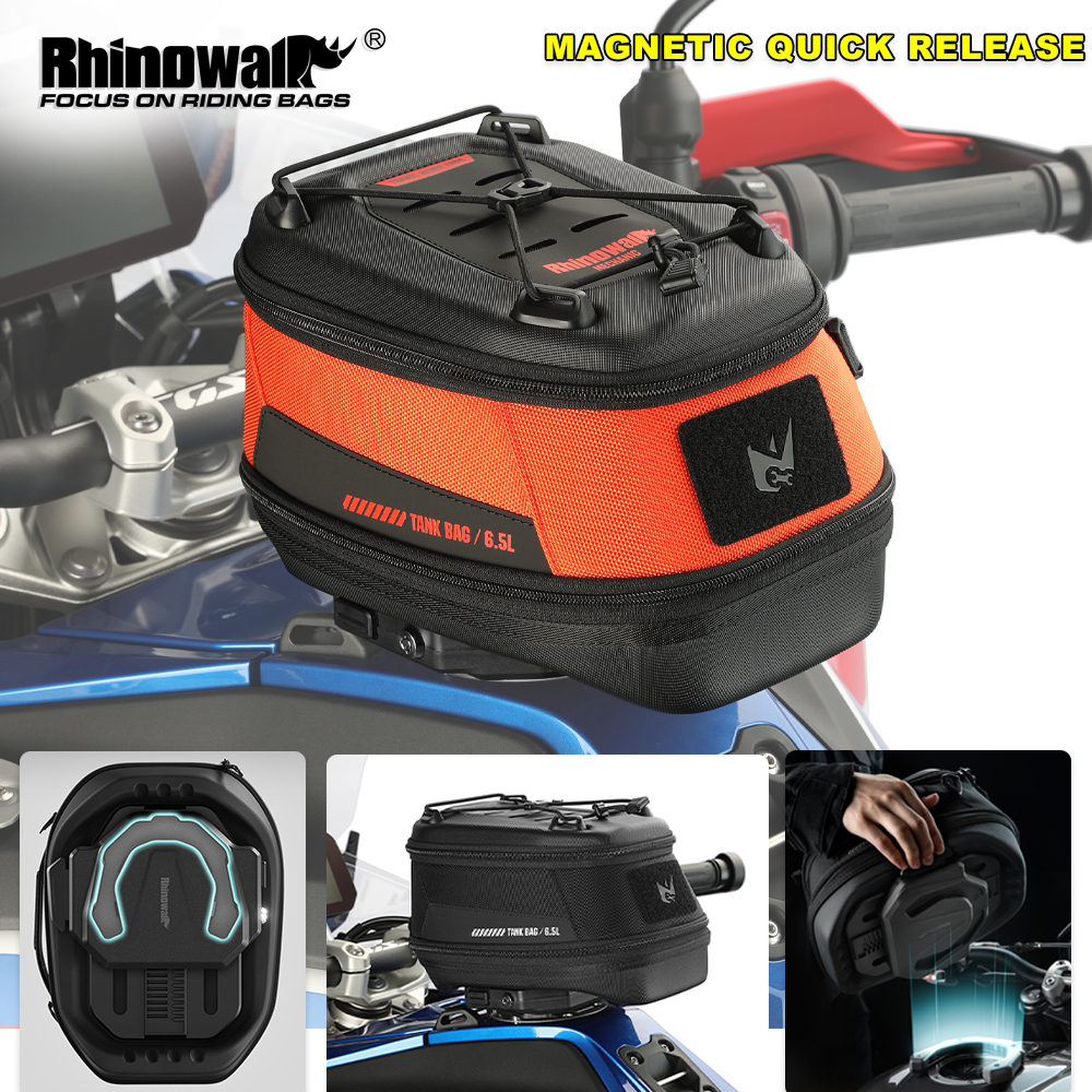 Rhinowalk мотоциклетная магнитная сумка на бак, быстросъемная водонепроницаемая противоугонная сумка 6,5 л для BMW KTM Beneli HONDA CFMOTO DUCATI Some Moto