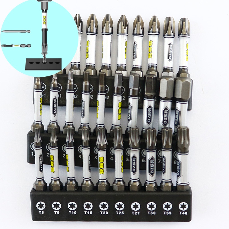 2024nova atualização 1/4 conjunto de bits chave de fenda impacto broca lote cabeça torx hexagonal cruz cabeça magnética à prova de violação chave de fenda bits