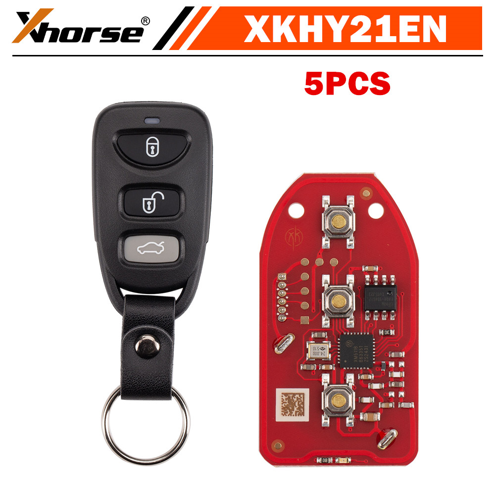 5 SZTUK/LOT Uniwersalny pilot samochodowy Xhorse XKHY21EN/XKHY01EN z przewodem, 3+1 przyciski, kompatybilny z Xhorse VVDI Key Tool