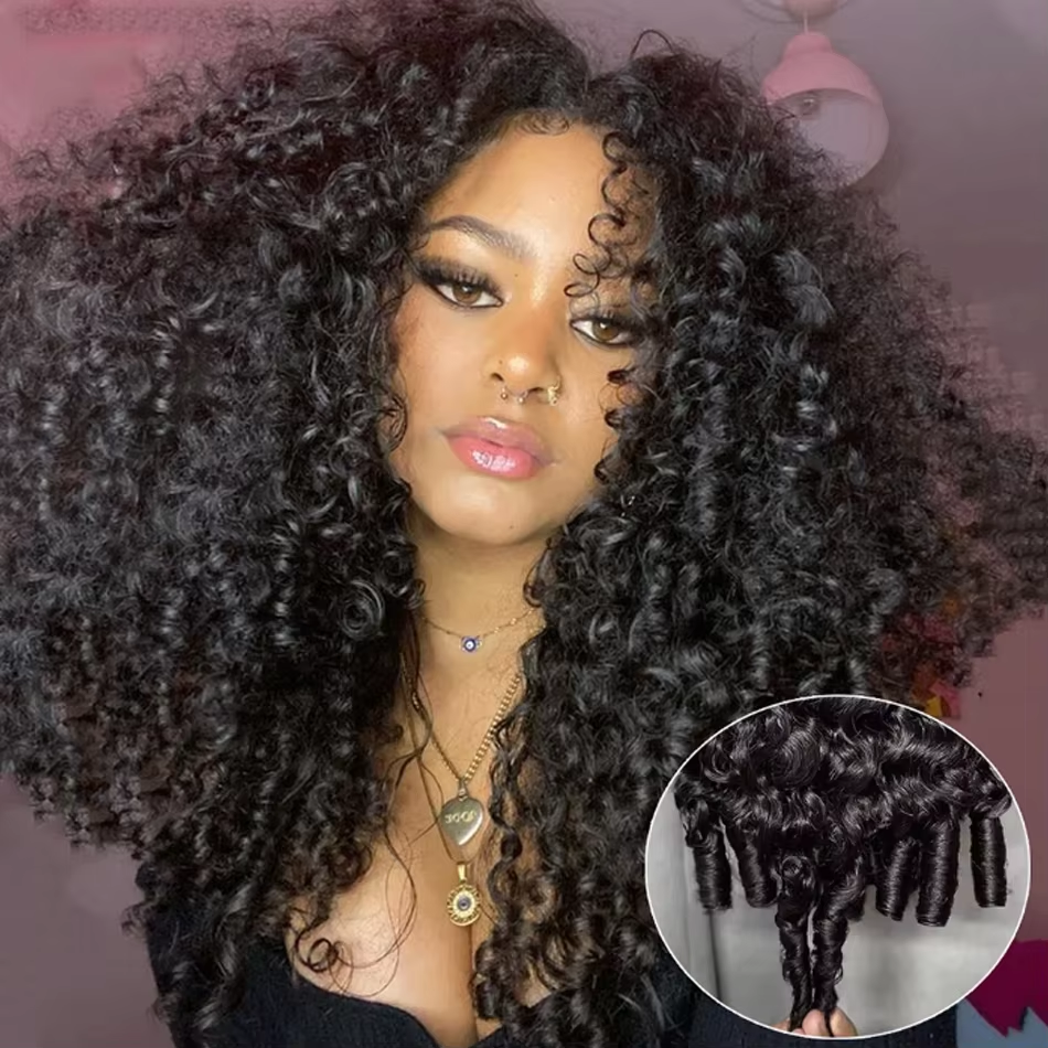    Smilegirl Peluca de media cabeza 3 en 1 de cabello humano rizado birmano, densidad 200%, sin pegamento, con cordón ajustable, rizado afro.