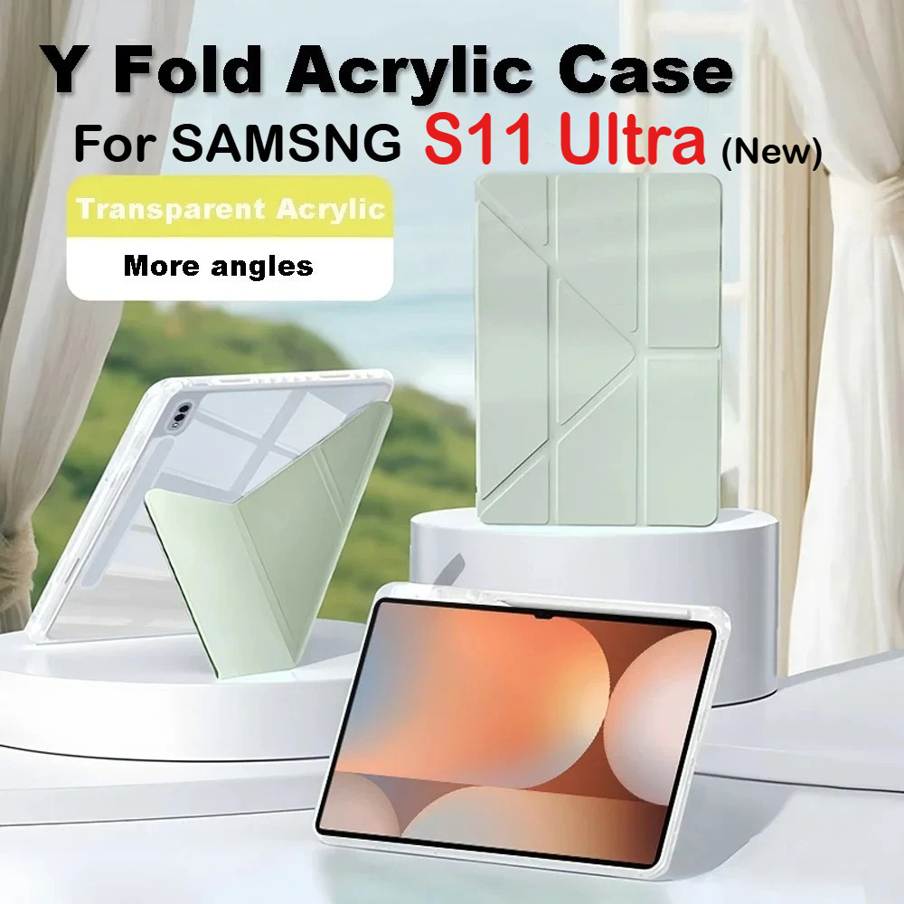 Y Fold Acrylic HD Cover for New Samsung Galaxy Tab S11 Ultra 14.6 Inch 2025 5G Tablet Case for Tab SM-X930 X936 Shockproof Funda