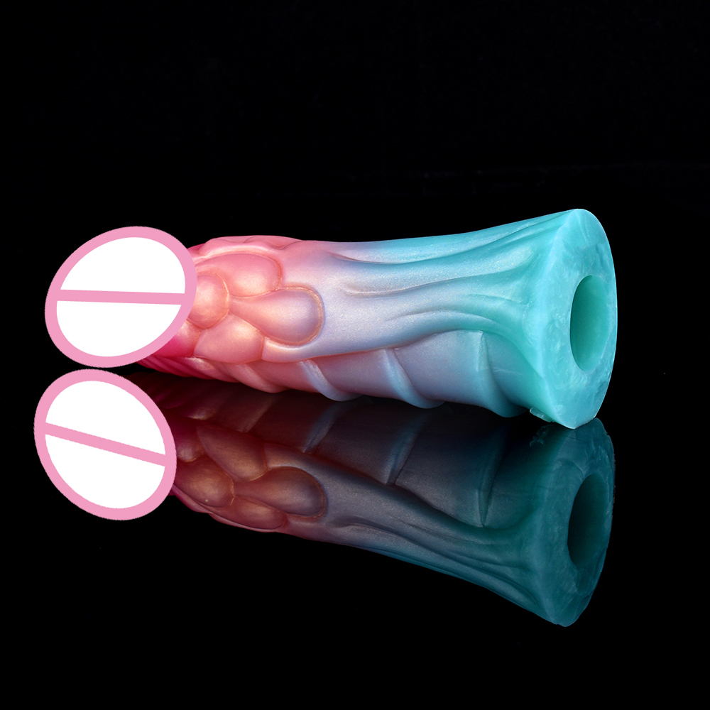 SMMQ Realistische Eikel Holster Holle Dildo Mouw Voor Mannelijke Pik Uitbreiding & Extender Uitgestelde Ejaculatie Seksspeeltjes