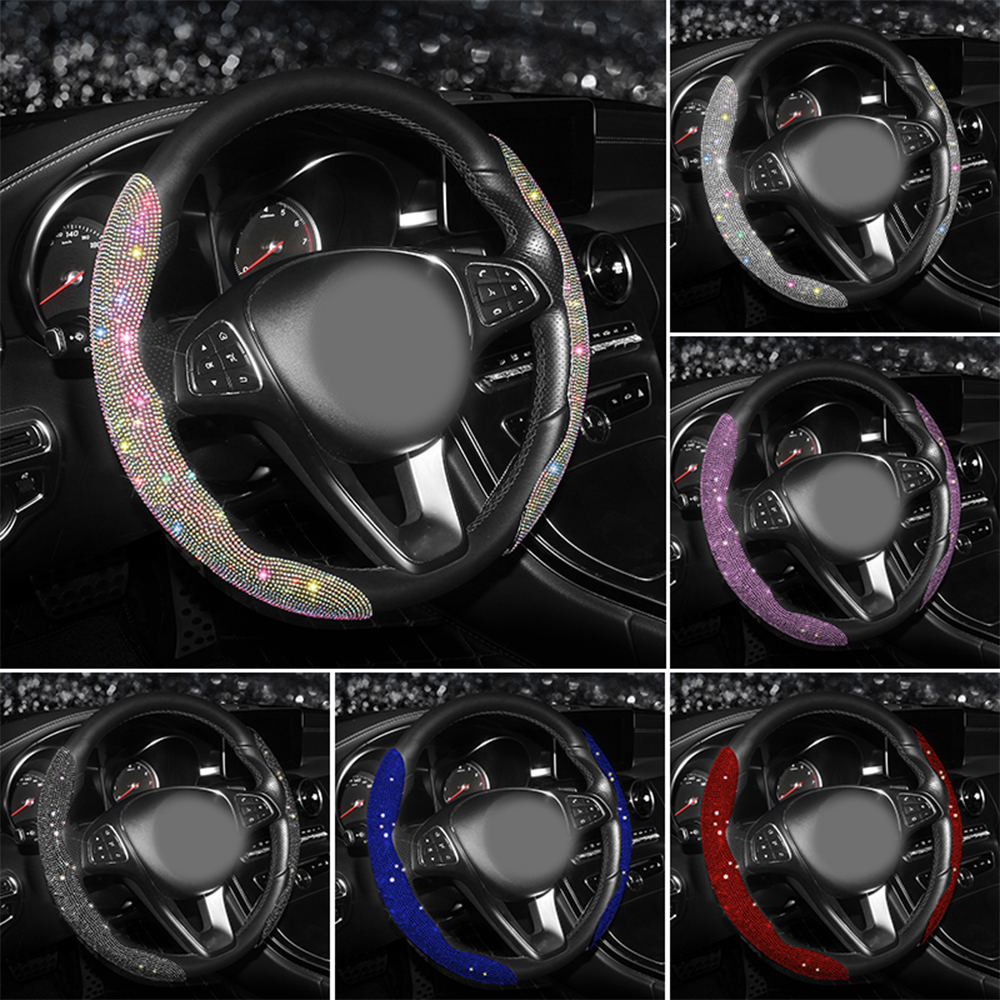 Auto Stuurhoes Diamond Protector Set Ademende Anti-Slip Auto Accessoires Universele Bling Voor Meisjes Vrouwen