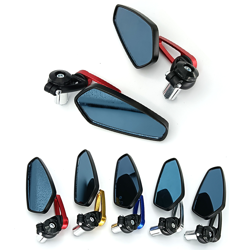 7/8 "22mm motocyklowe lusterka wsteczne CNC uniwersalny przezroczysty szklany skuter lusterko kierownicy akcesoria do lusterek wsteczny
