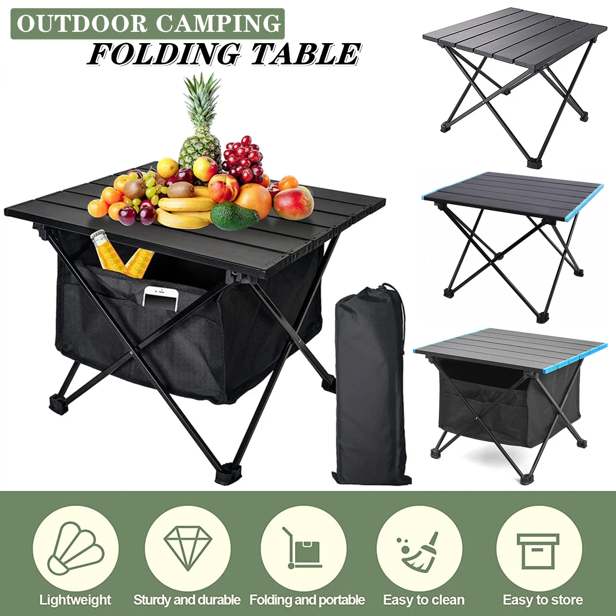 Tragbarer klappbarer Campingtisch aus Aluminiumlegierung, ultraleichter Outdoor-Picknicktisch für Zuhause, Party, Camping, faltbarer Tisch, Esstisch