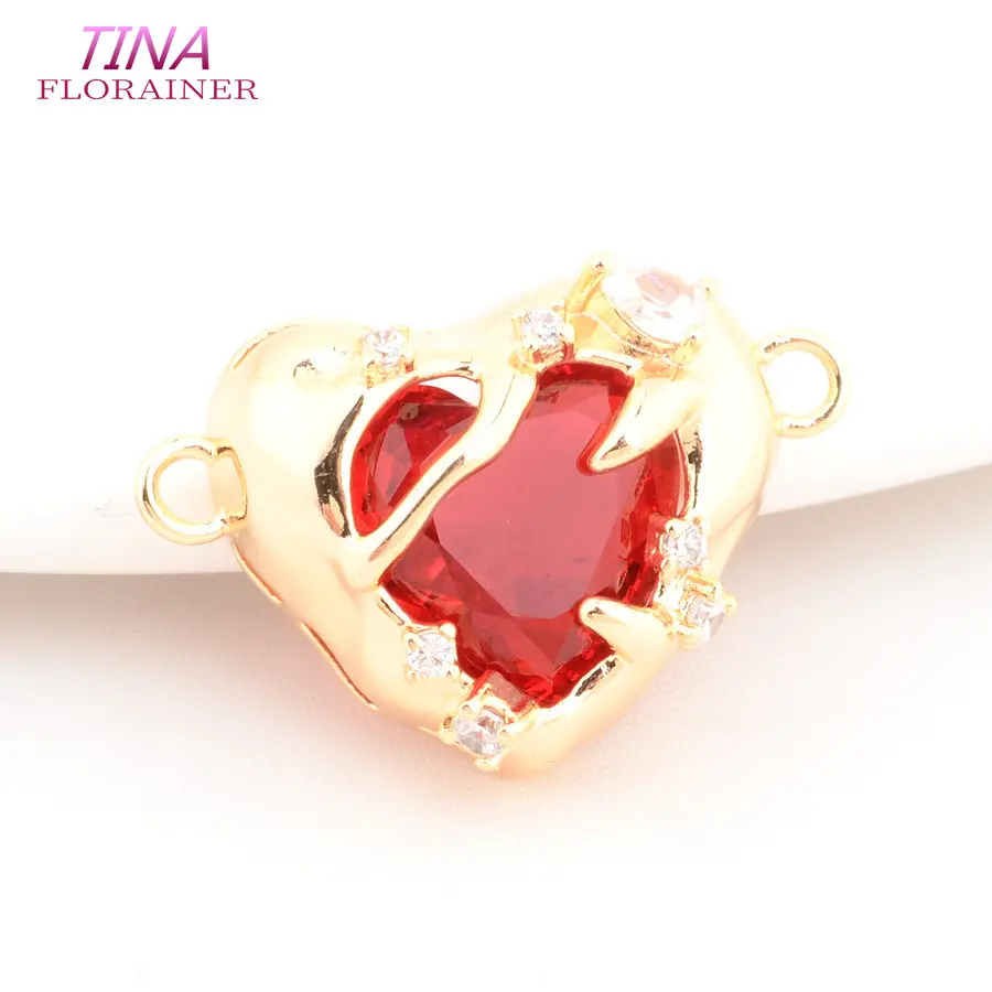 Boucles d'oreilles en or 14 carats avec breloques coeur, bijoux en laiton, fournitures de direction, accessoires, 17x25mm