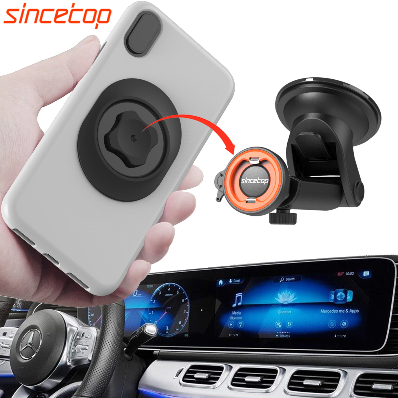 Soporte de teléfono para coche, soporte para parabrisas/tablero, GPS, accesorios para tableta, pegatina Interior de succión fuerte para Android y iPhone