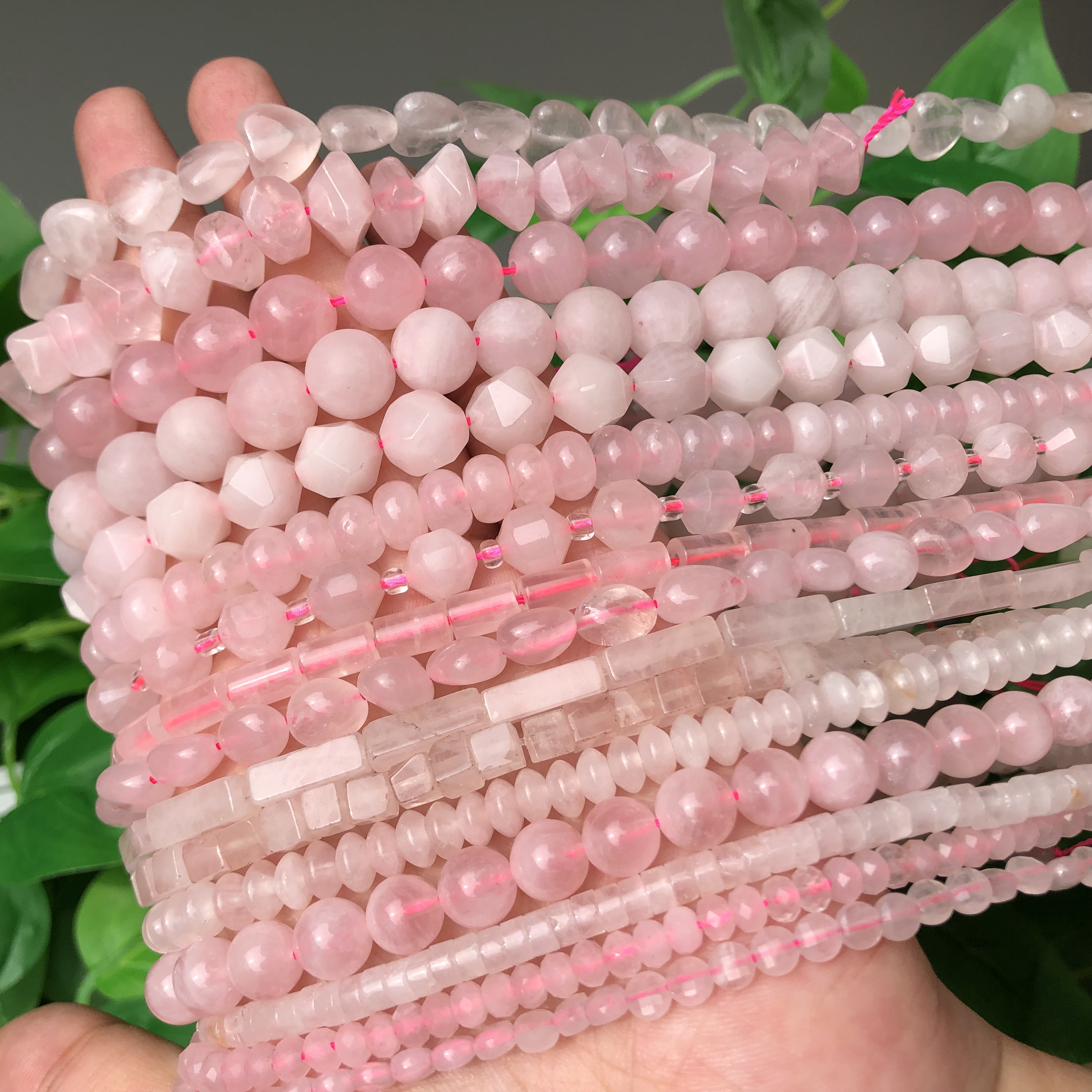 Natürliche Stein Perlen Rosa Rose Quarz Kristall Runde Lose Perlen für Schmuck Machen Diy Armband Zubehör 15'' 4 6 8 10 12mm