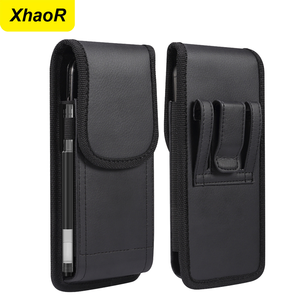 Uniwersalna skórzana saszetka na telefon komórkowy do iPhone'a 15 14 13 Pro Max Samsung Xiaomi Pionowy klips do paska na telefon komórkowy Etui na kaburę