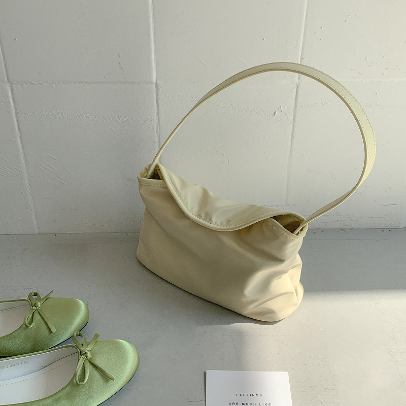 New Candy Color Handbag Nylon Underarm Small Square Bag Niche Design Simple Large Capacity Commuter Shoulder Tote Bag for Women