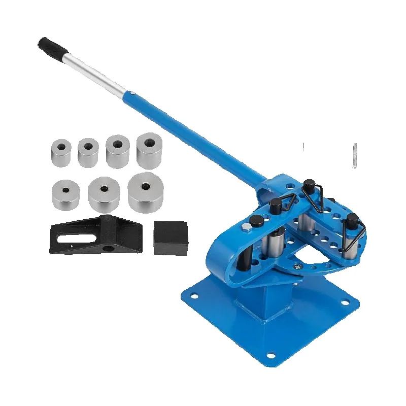 SucceBuy Pijpenbuiger YP-9 Handmatige bank Stalen buisbuigset met 7Dies 1-3in Multifunctionele compacte platte staaf Staafrembochtgereedschap