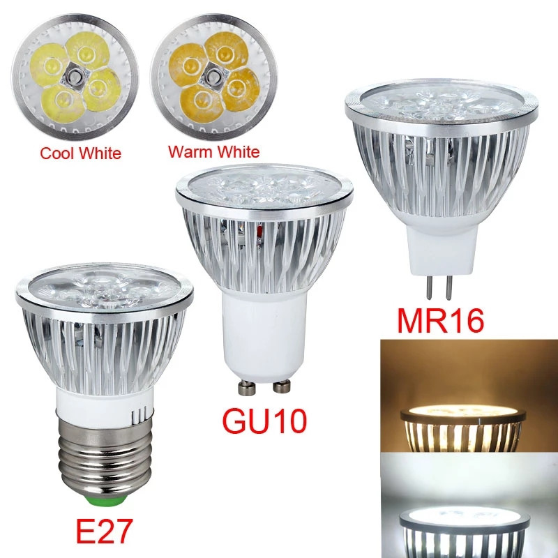 Lámpara Led de alta potencia MR16 12V GU10 E27 E14 GU5.3 9W 12W 15W foco Led Cob blanco cálido/blanco frío MR16 12V bombilla