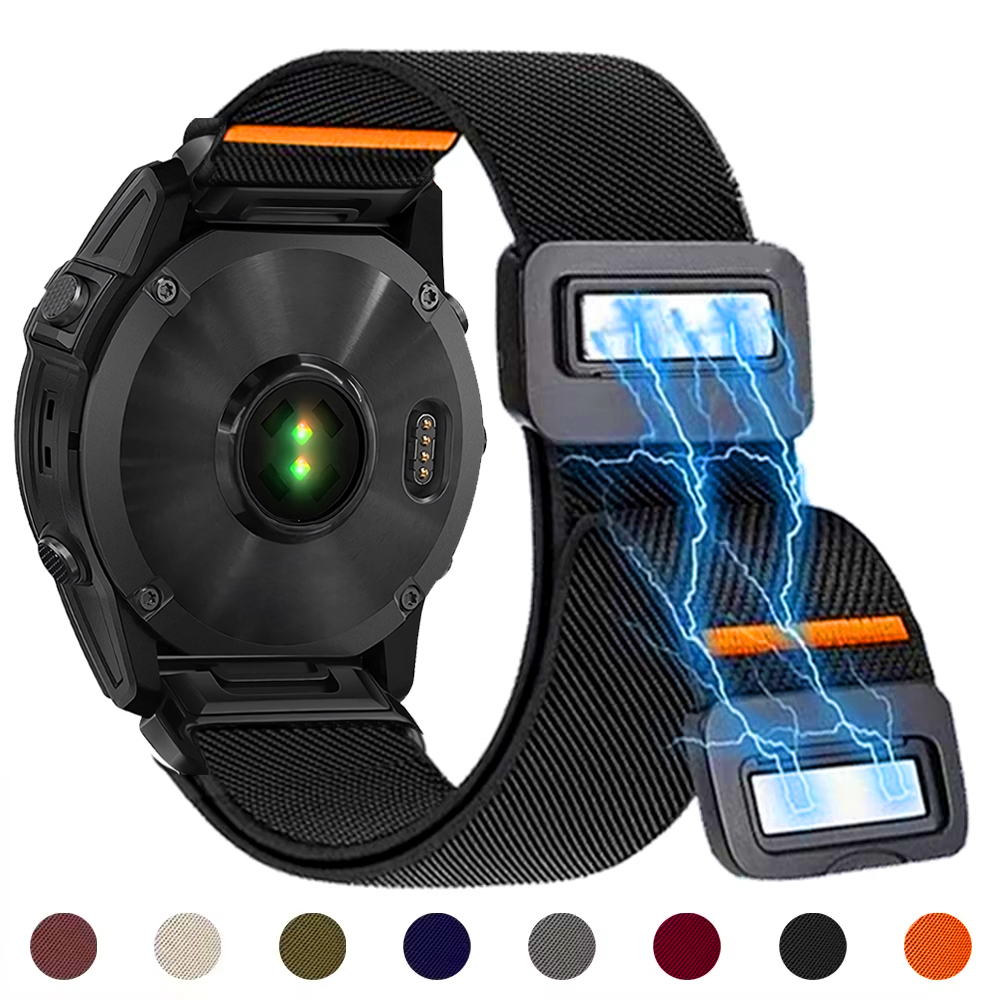 Correa magnética de nailon para Garmin Fenix 8 7 Pro 7S 6X 6 5Plus Venu 3 Tactix 7 pulsera correa Fenix 8 7x26mm 22mm correa de ajuste rápido