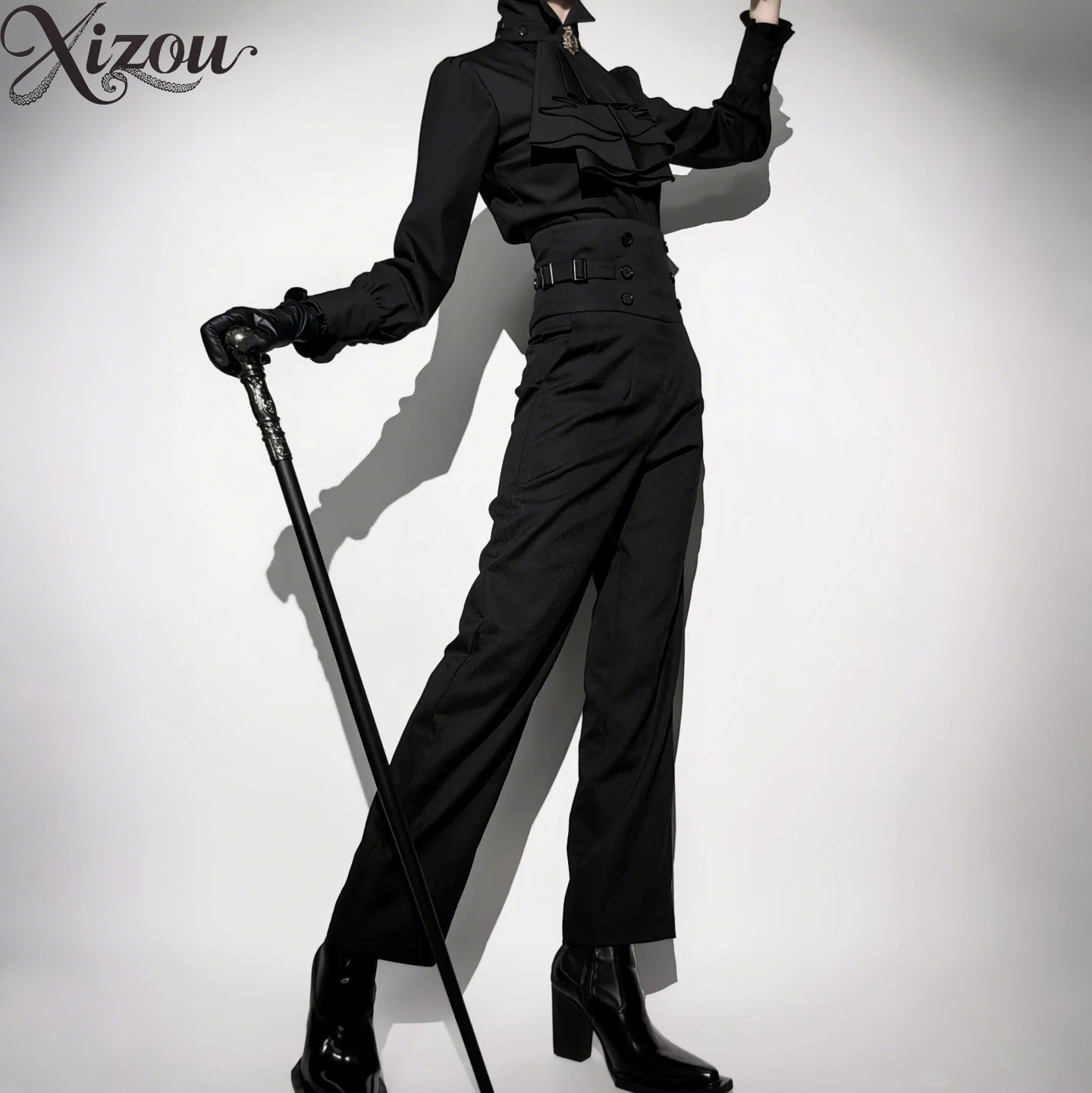 Gothic Prince Lolita Hose mit hoher Taille, gerades Bein, Vintage-Stil, mittelalterliche britische Hofritter-Hose, Damenmode für Frühling und Herbst