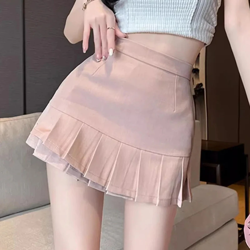 Summer Sexy Ruffle Wrap Hip Skirts for Women Fashion High Waist Slimming Short Skirt Ladies Simple Commute Tierred Skirts Female