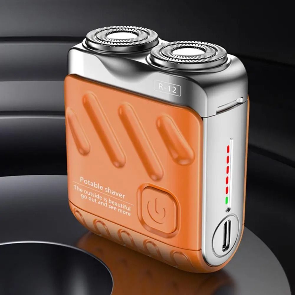 Mini Afeitadora eléctrica para hombre, maquinilla de afeitar giratoria portátil magnética de doble cabezal, 9000 revoluciones, afeitadora en seco y húmedo, recortadora de barba para papá