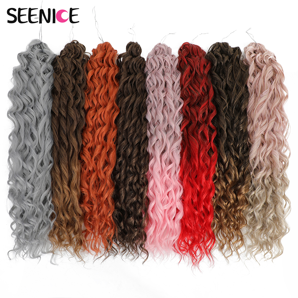 Jessica Kunsthaar Tiefe Welle Twist Häkeln Haar Geflecht Afro Curl Ombre Blonde Rosa Tiefe Wellenförmige Flechten Haarverlängerung Für Frauen