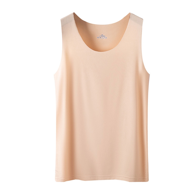 Camiseta sem costura de seda de gelo feminino básico sem mangas o-pescoço plain vest dxaa