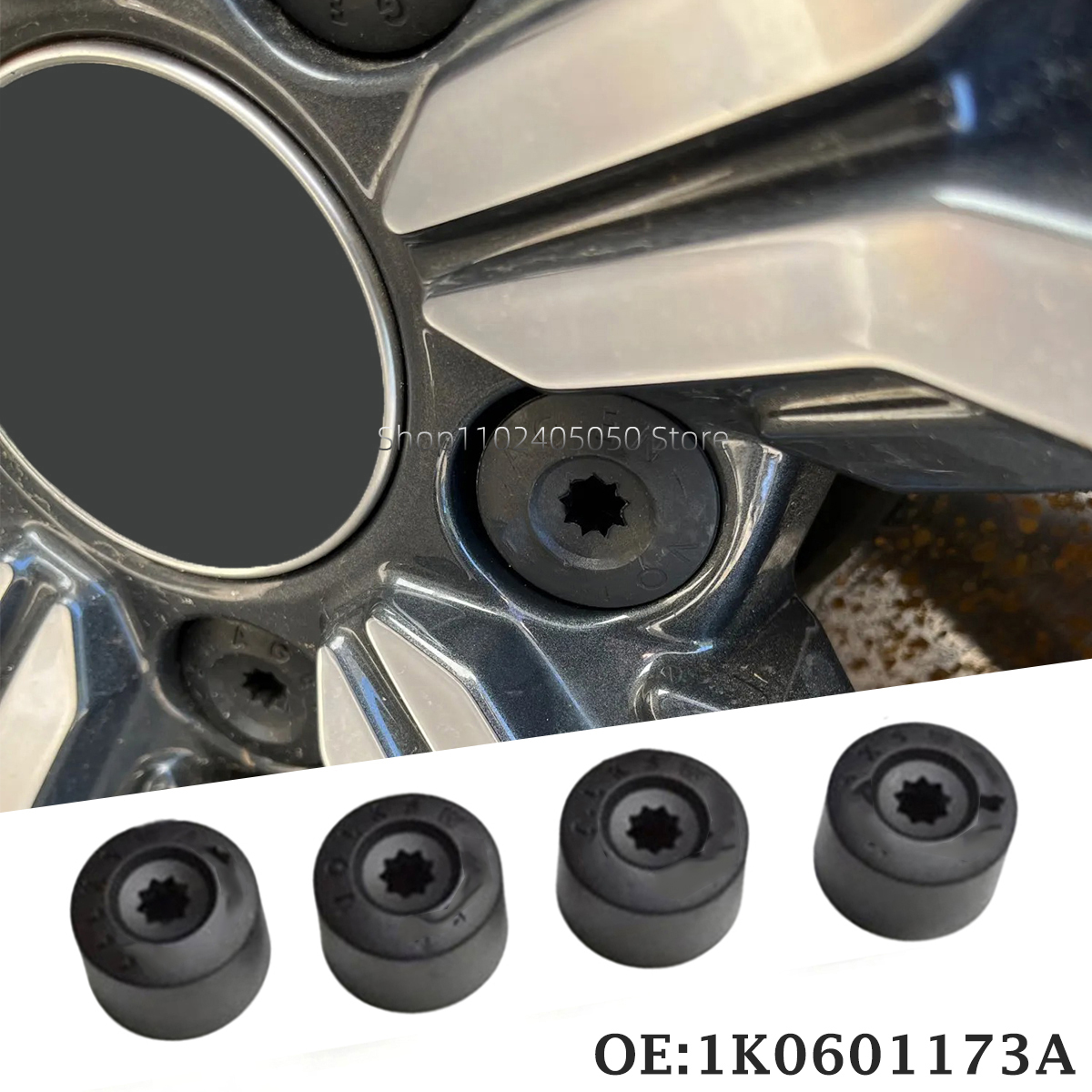 4pc Car Wheel Hub Screw Anti-Theft Cover 1K0 601 173 for VW Volkswagen Jetta Golf MK5 GTI Passat B6 Tire Nut Bolt Protection Cap