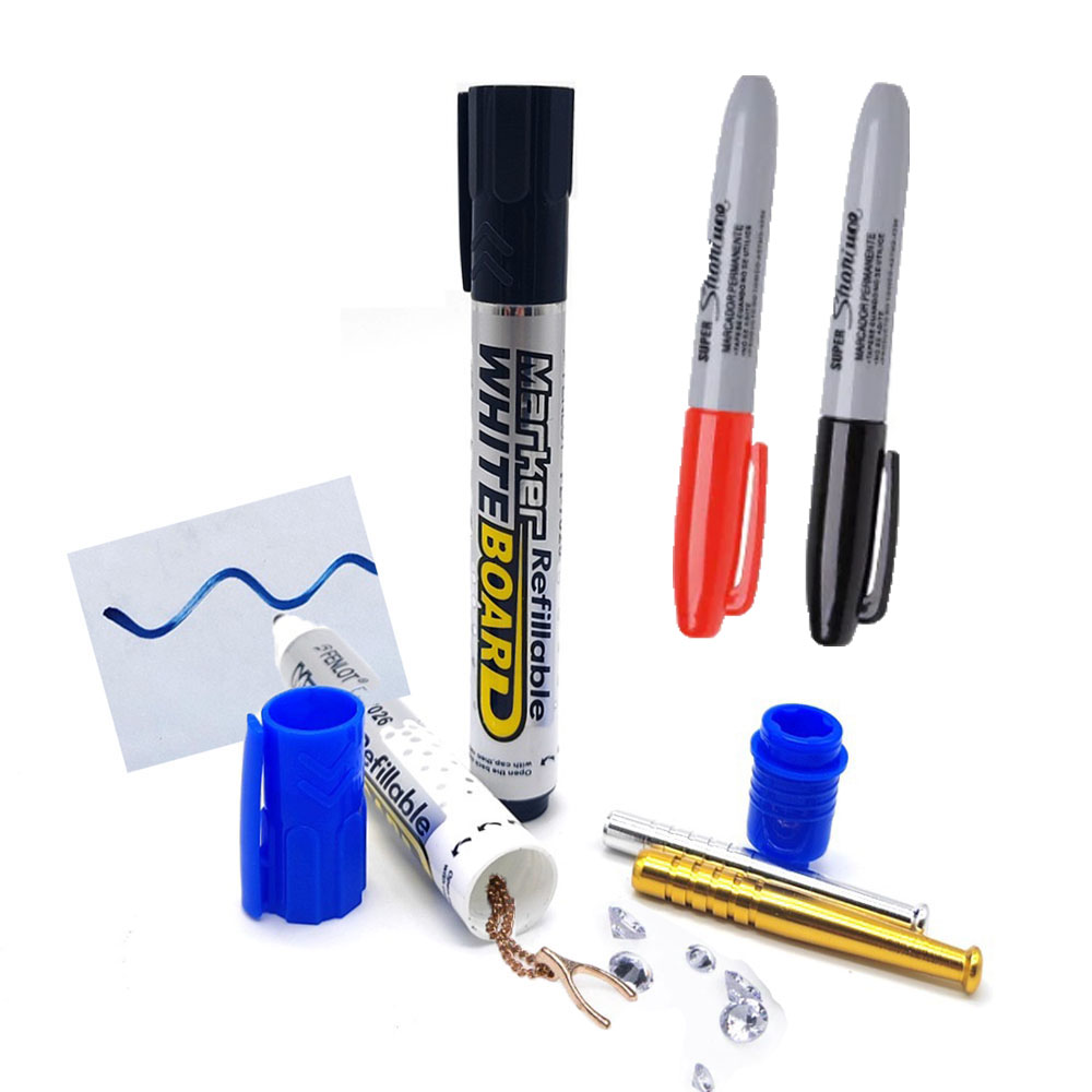 Nuevo marcador azul seguro secreto contenedor de almacenamiento oculta de seguridad grande almacenamiento pluma caja de pastillas contenedor de dinero compartimento herramienta