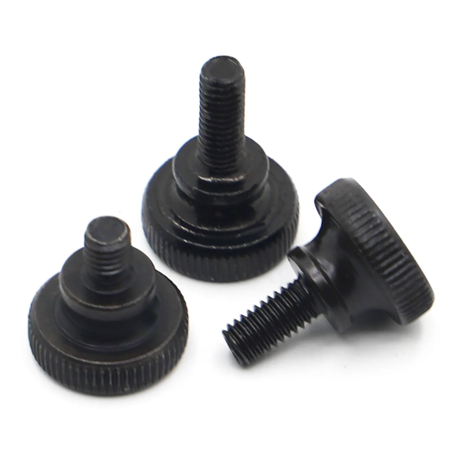 M3 M4 M5 M6 M8 M10 GB834 Schwarz Stahl Rändel Hohe Schritt Kopf Hand Straffen Rändelschraube Vorhang Wand Glas Schloss Rändelschraube Einstellen
