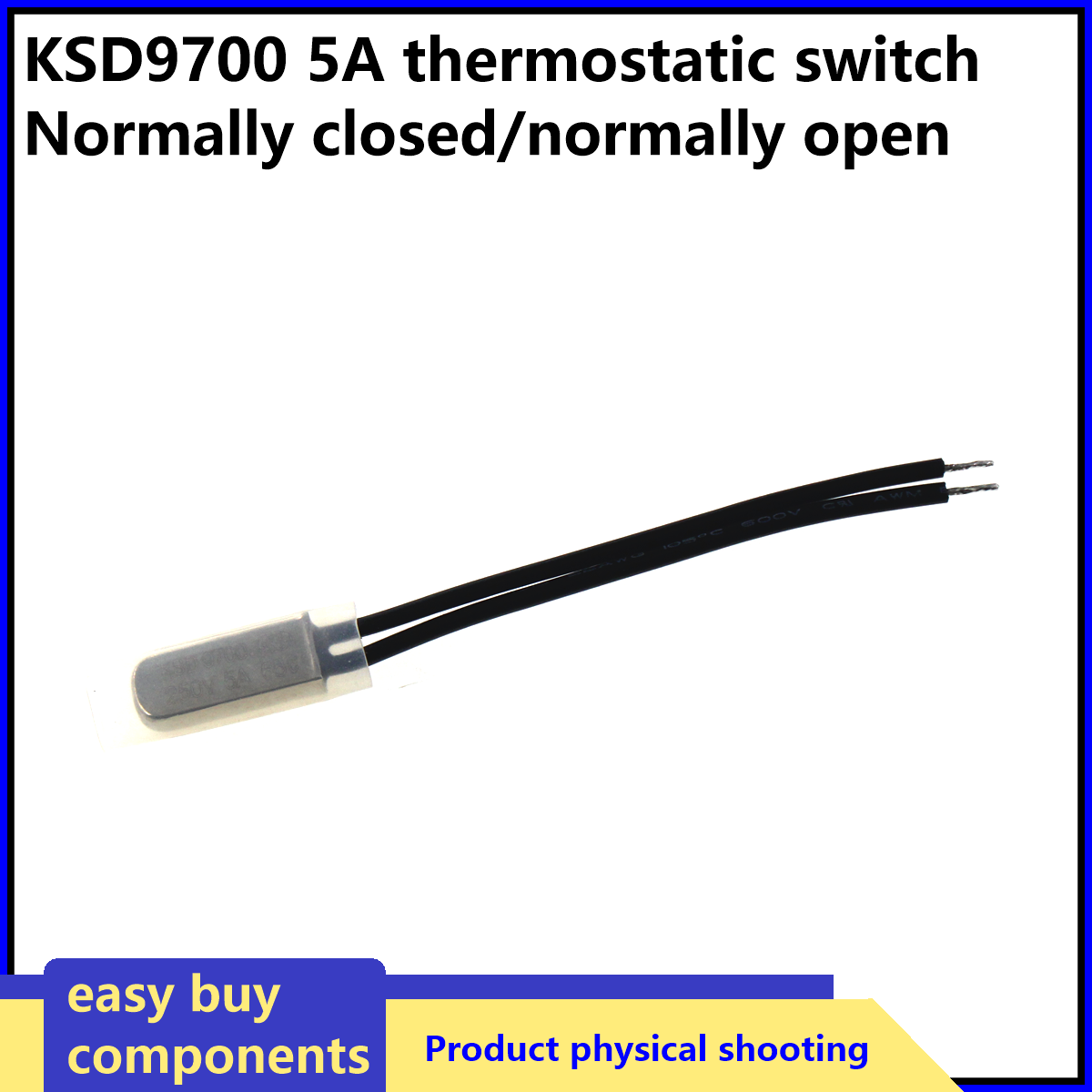 5 pièces KSD9700 5A 250V 35 40C 55C 60C 75C 80C 95C 100C 155C fermeture normale NC Thermostat protecteur thermique fusibles interrupteur de température