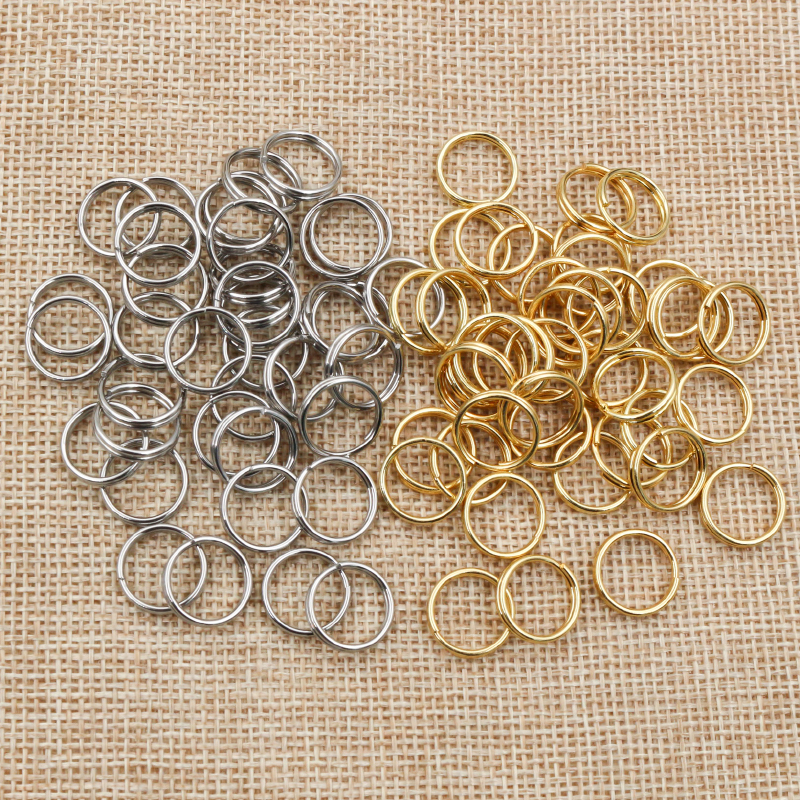 50/100 teile/los 4-12mm Edelstahl Offene Doppel Jump Ringe für Schlüssel Doppel Split Ringe Connectors DIY Handwerk Schmuck Machen