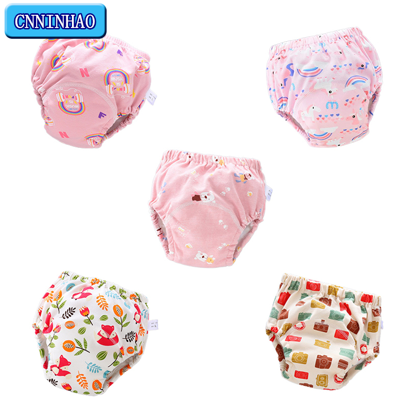 Bebê infantil da criança calças de treinamento à prova dwaterproof água algodão mudando fralda pano calcinha presentes reutilizável lavável 6 camadas virilha